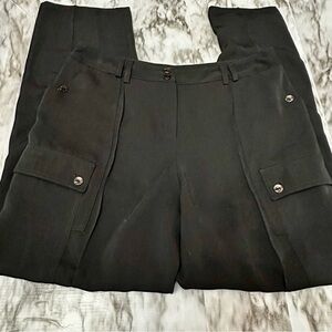Harve Benard Black Utility Style Cargo Business Casual Office Work Pants Style